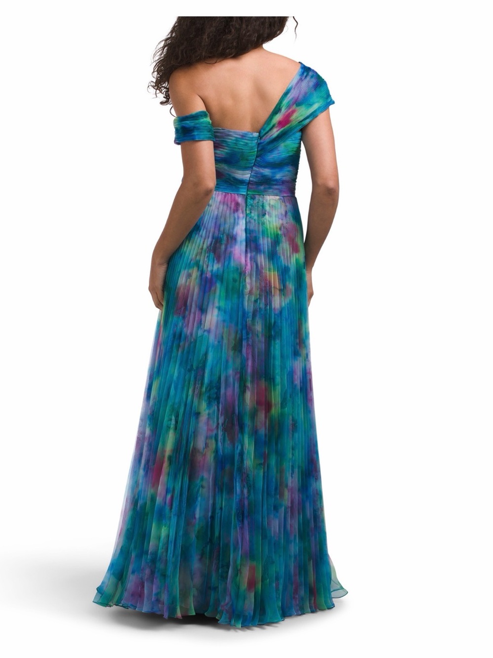 NWT! THEIA Off-Shoulder Pleated Evening Gown - Picture 2 of 3